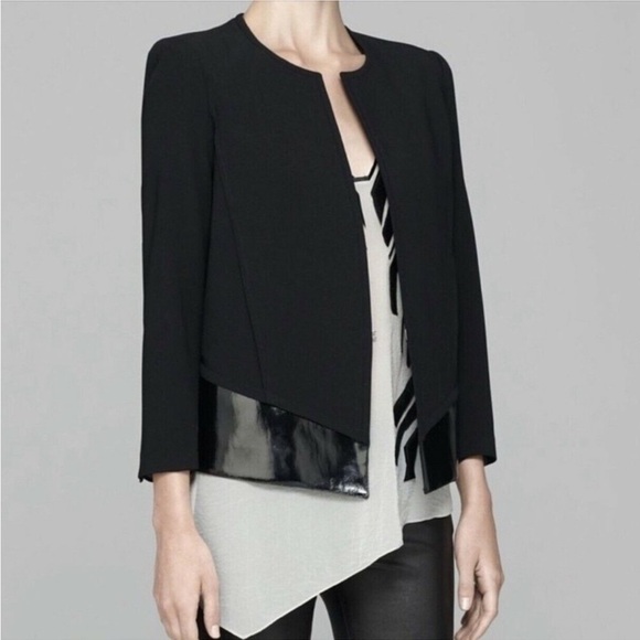 Helmut Lang Angora Wool Patent Leather Cropped Size 0 - Picture 1 of 11